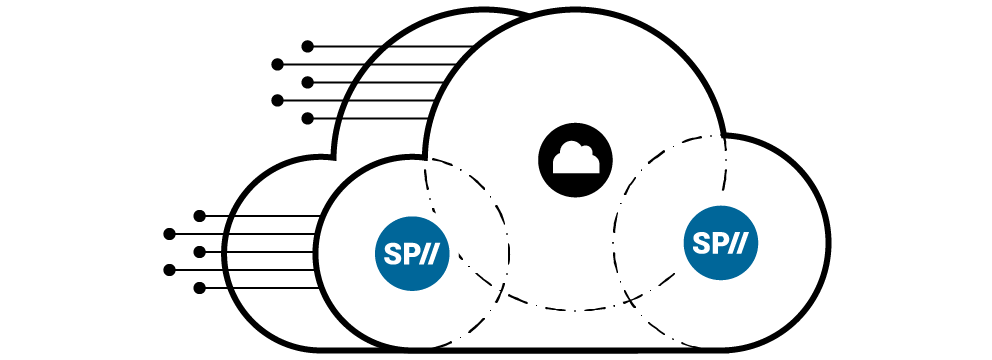A simple illustration showing ease of StackPath vendor integration for virtual machines.